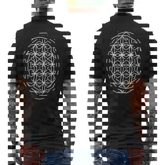 フラワーオブライフ 神聖幾何学 メンズTシャツ バックプリント - Kawaiitshirt