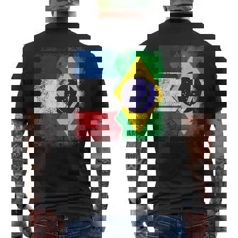 フランス ブラジルの旗 メンズTシャツ バックプリント - Kawaiitshirt