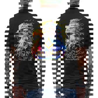 フリーメイソンs&C「マイティカラーイーグル」と書かれたフリーメイソンのシンボル。 メンズTシャツ バックプリント - Kawaiitshirt