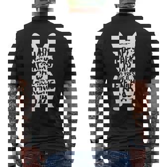 フレンチブルドッグ お父さん Happy 父の日 フレンチギフト メンズTシャツ バックプリント - Kawaiitshirt