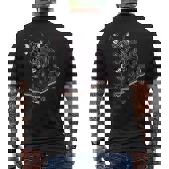 フレンチブルドッグ スケートボード メンズTシャツ バックプリント - Kawaiitshirt