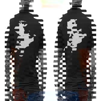 フレンチブルドッグ ヨガポーズシャツ 愛のハートフレンチギフト付き メンズTシャツ バックプリント - Kawaiitshirt