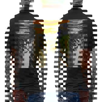 フレンチブルドッグ 面白いtシャツ 犬 ムンクの叫び かわいい メンズ 子供 おもしろ 服 ネタ わんこ メンズTシャツ バックプリント - Kawaiitshirt