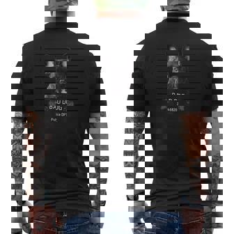 フレンチブルドッグ悪い犬刑務所囚人の子犬フレンチー メンズTシャツ バックプリント - Kawaiitshirt
