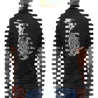 フレンチホルン製図コンサートバンドホルニスト メンズTシャツ バックプリント - Kawaiitshirt