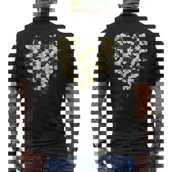 フローラル ジャスミン フラワーガール ハート バレンタインデー 植物 ママ メンズTシャツ バックプリント - Kawaiitshirt