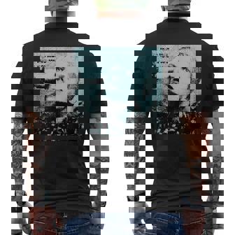 ブライアン・ウォードによるデヴィッド・ボウイ ハンキードリー ブルー 写真 メンズTシャツ バックプリント - Kawaiitshirt