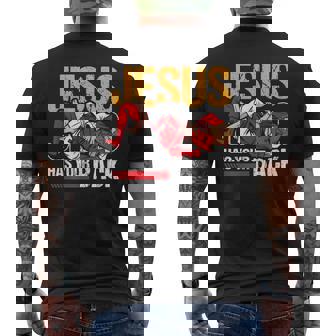 ブラジリアン柔術 ジーザス・ハズ・ユア・バック 面白いクリスチャンbjj メンズTシャツ バックプリント - Kawaiitshirt