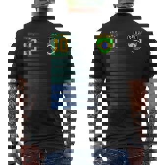 ブラジル サッカーファン ジャージ ブラジル国旗 フットボール愛好家 メンズTシャツ バックプリント - Kawaiitshirt