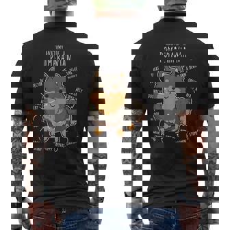 ブラック&タン ポメラニアン 犬の解剖学 面白い かわいい ペット ポンポン ママ メンズTシャツ バックプリント - Kawaiitshirt