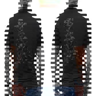 ブラックラブラドールレトリバー メンズTシャツ バックプリント - Kawaiitshirt