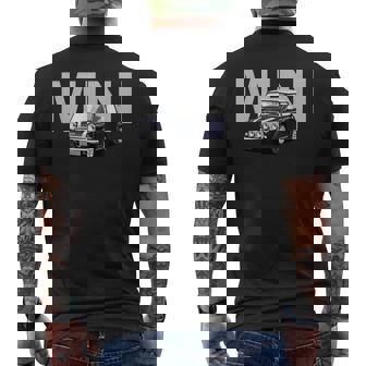 ブリティッシュクラシック スポーツカー ブルー ミニ メンズTシャツ バックプリント - Kawaiitshirt