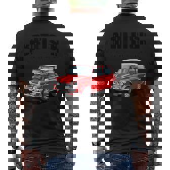 ブリティッシュクラシックカー レッド ミニスポーツカー メンズTシャツ バックプリント - Kawaiitshirt