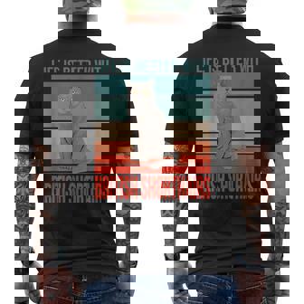 ブリティッシュショートヘア ライフ・イズ・ベター 子猫猫の飼い主 ブリティッシュショートヘア メンズTシャツ バックプリント - Kawaiitshirt