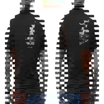 ブルテリア愛好家のためのポケットに入った面白いブルテリア メンズTシャツ バックプリント - Kawaiitshirt