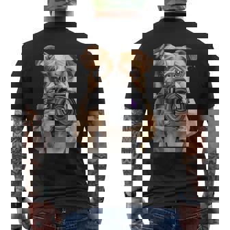ブルドッグ 写真家 写真カメラ メンズTシャツ バックプリント - Kawaiitshirt