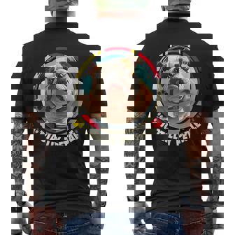 ブルドッグの飼い主 漫画で見る愛玩用ブルドッグ メンズTシャツ バックプリント - Kawaiitshirt