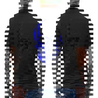 ブルー ドクロ メンズTシャツ バックプリント - Kawaiitshirt