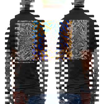 ブルースの直径のジャングルプリントゴールド。シマウマ、パンサー、チーター メンズTシャツ バックプリント - Kawaiitshirt