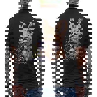 ブルーベリー フェネック キツネ ブルーベリー アニマルアート 野生動物 自然 メンズTシャツ バックプリント - Kawaiitshirt