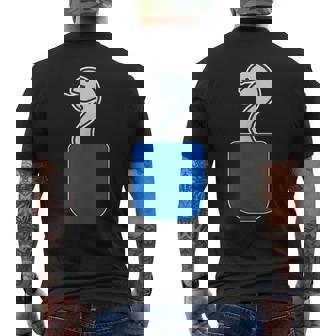 ヘビ 蛇（巳年）《いん ざ ポケット》ワンポイント 胸【どうぶつ フレンズ】動物 ポップ かわいい イラスト メンズTシャツ バックプリント - Kawaiitshirt