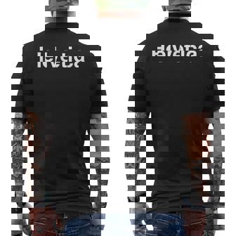 ヘルベチカ ミニマリスト エステ ヘルベチカ フォント 書体 行書体 メンズTシャツ バックプリント - Kawaiitshirt