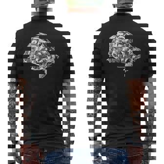 ヘルマンリクガメ メンズTシャツ バックプリント - Kawaiitshirt