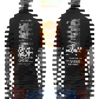 ベアラバーブラシファニーベア メンズTシャツ バックプリント - Kawaiitshirt