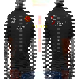 ベトナム国旗、ベトナムのシルエットマップ、紋章 メンズTシャツ バックプリント - Kawaiitshirt