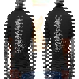 ベンガル猫 レオパード猫 レオパデット かわいいベンガル猫 メンズTシャツ バックプリント - Kawaiitshirt