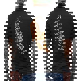 ベンガル猫ストレッチ メンズTシャツ バックプリント - Kawaiitshirt