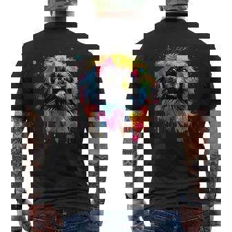 ペキニーズに描かれたペキニーズに描かれたかわいいペキニーズ犬 メンズTシャツ バックプリント - Kawaiitshirt