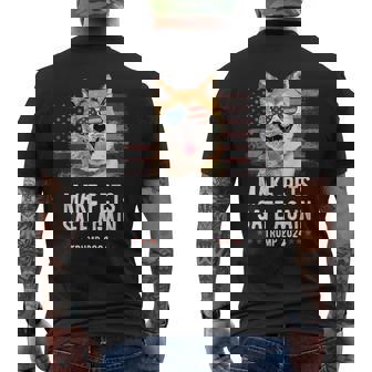 ペットを再び安全に 秋田犬 トランプ 2024 メンズTシャツ バックプリント - Kawaiitshirt