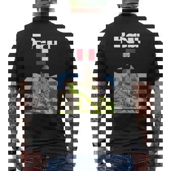 ペルー お土産 インカ マチュピチュ ペルー国旗 アンデス山脈 メンズTシャツ バックプリント - Kawaiitshirt