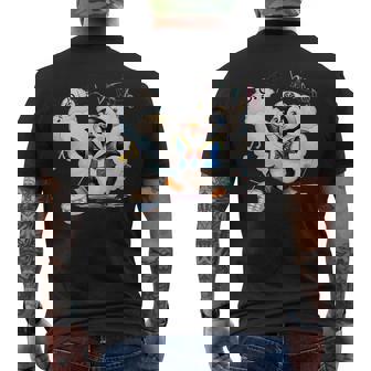 ペンギン 水兵 セーラー襟 錨マーク リボン 可愛い 赤 青 黄色 ピンク 水色 メンズTシャツ バックプリント - Kawaiitshirt