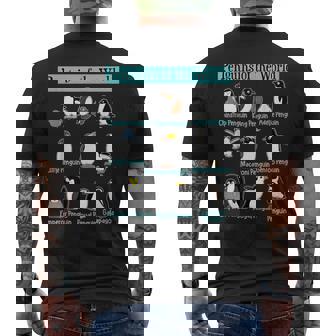 ペンギンの種類 ペンギン好き 野生動物 北極 シーバードファン メンズTシャツ バックプリント - Kawaiitshirt