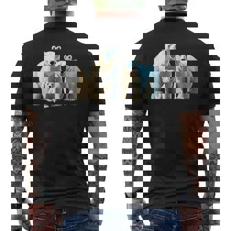 ホッキョクグマ。動物好き、シロクマの家族 メンズTシャツ バックプリント - Kawaiitshirt