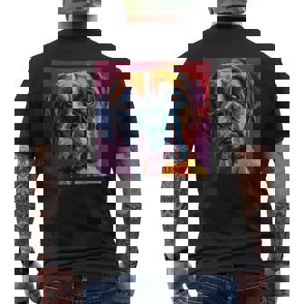 ボクサー 犬 カラフル イラスト グラフィック メンズTシャツ バックプリント - Kawaiitshirt