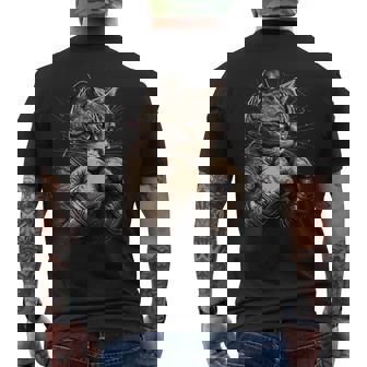 ボクシング キャット ボクサー 面白い猫のグラフィック メンズTシャツ バックプリント - Kawaiitshirt