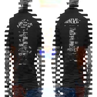 ボクシングチャンピオン ブラック柴犬ファイター メンズTシャツ バックプリント - Kawaiitshirt