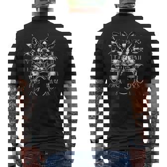 ボストンテリア演奏ドラムドラマー犬好き。 メンズTシャツ バックプリント - Kawaiitshirt