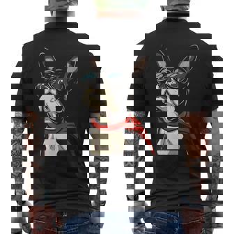 ボストンテリア犬 ボストンテリア メンズTシャツ バックプリント - Kawaiitshirt