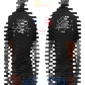 ボストン・スカイライン ハートビートusa ハートパルス I Love Boston メンズTシャツ バックプリント - Kawaiitshirt