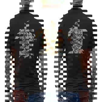 ボタニカル・シルエット・マッシュルーム オーシャニック・コタジェコア ウミガメ メンズTシャツ バックプリント - Kawaiitshirt