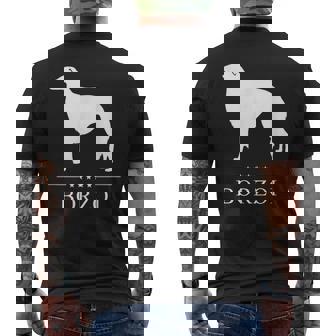 ボルゾイ犬の白いシルエット メンズTシャツ バックプリント - Kawaiitshirt