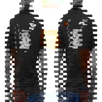 ボンレス犬とボンレス猫 はらぺこ ボンレス犬 メンズTシャツ バックプリント - Kawaiitshirt