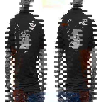 ボンレス犬とボンレス猫 はらぺこ ボンレス猫 メンズTシャツ バックプリント - Kawaiitshirt