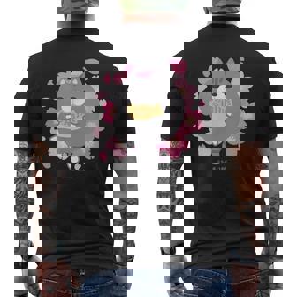 ボンレス犬とボンレス猫 桜 ボンレス猫 メンズTシャツ バックプリント - Kawaiitshirt