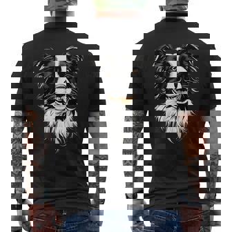 ボーダーコリー モチーフ 犬好き 子犬 かわいい ボーダーコリー メンズTシャツ バックプリント - Kawaiitshirt