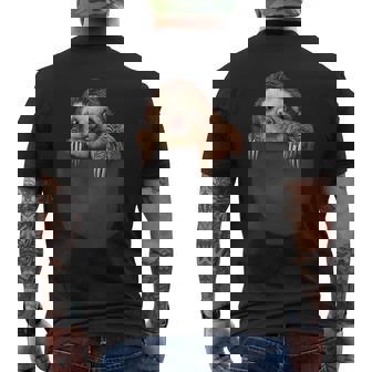 ポケット ナマケモノ メンズTシャツ バックプリント - Kawaiitshirt